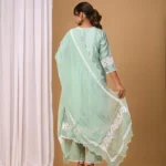 Gulabik Dusty Green Front Gather Suit Set