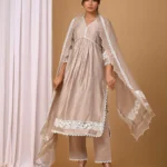 Gulabik Beige Front Gather Suit Set