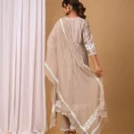 Gulabik Beige Front Gather Suit Set