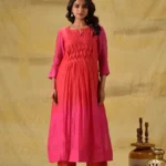 Gulabik Red/Rani Ombre Kurta Pant Set