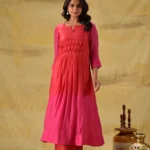 Gulabik Red/Rani Ombre Kurta Pant Set