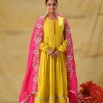 Lime Yellow Anarkali Festive charm elegantly styled