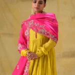 Lime Yellow Anarkali Festive charm elegantly styled