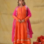 Burnt Orange Anarakali understated elegance