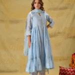 Gulabik Powder Blue Side Tier Ethnic Suit Set