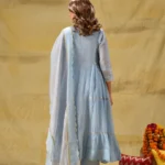 Gulabik Powder Blue Side Tier Ethnic Suit Set