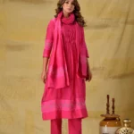 Gulabik Hot Pink Lace Set