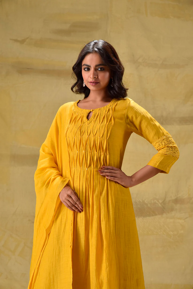 Gulabik Deep Gold Lace Set