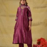 Gulabik Deep Purple Zardozi Suit Set