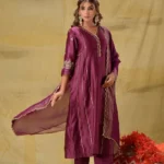Gulabik Deep Purple Zardozi Suit Set