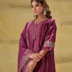 Gulabik Deep Purple Zardozi Suit Set