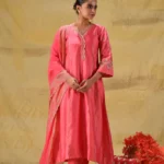 Gulabik Bright Peach Zardozi Suit Set