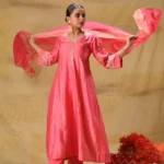 Gulabik Bright Peach Zardozi Suit Set
