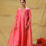 Gulabik Bright Peach Zardozi Suit Set