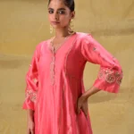 Gulabik Bright Peach Zardozi Suit Set