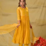 Gulabik Deep Gold Hand Embroidered Suit Set