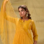 Gulabik Deep Gold Hand Embroidered Suit Set