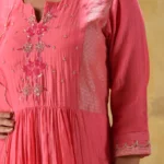 Gulabik Bright Peach Hand Embroidered Suit Set