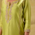 Gulabik Lime Green Badla Embroidered Suit Set