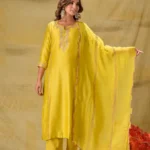 Gulabik Lime Yellow Badla Embroidered Suit Set