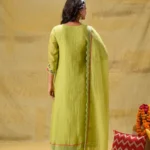 Gulabik Lime Green Multicoloured Embroidery Suit Set