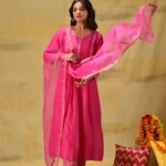 Gulabik Hot Pink Suit with Tissue Zari Pants