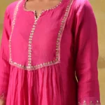 Gulabik Hot Pink Suit with Tissue Zari Pants