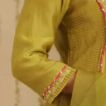 Gulabik Mehendi Green Suit Set with Tissue Kali