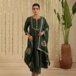 Gulabik Bottle Green Sequence Suit Set