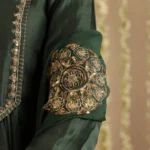 Gulabik Bottle Green Sequence Suit Set