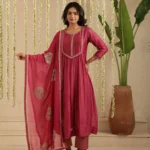 Gulabik Deep Magenta Sequence Suit Set