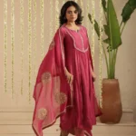 Gulabik Deep Magenta Sequence Suit Set