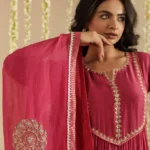 Gulabik Deep Magenta Sequence Suit Set