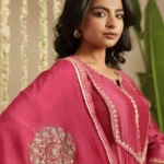 Gulabik Deep Magenta Sequence Suit Set