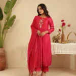 Gulabik Rani Cut Dana Suit Set with Red Dupatta