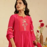 Gulabik Rani Cut Dana Suit Set with Red Dupatta