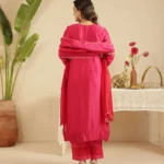 Gulabik Rani Cut Dana Suit Set with Red Dupatta