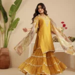 Gulabik Deep Gold Garara Set