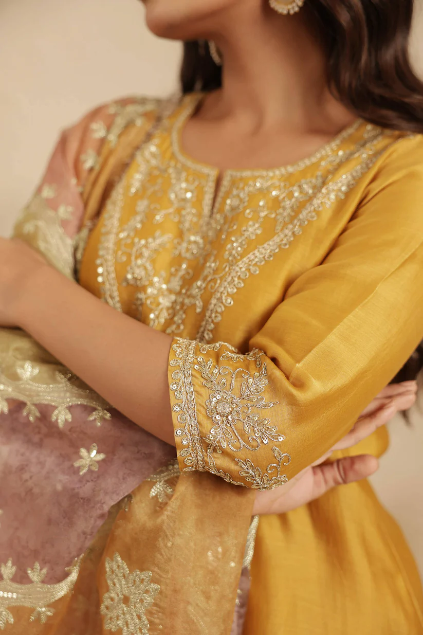 Gulabik Deep Gold Garara Set