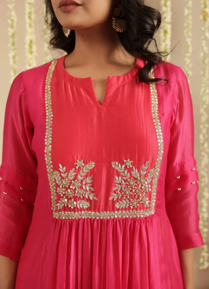 Rani and Red Double Boota Suit Set