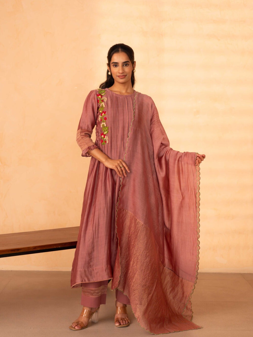 Gulabik Firdaus Suit Set - Dusty Rose