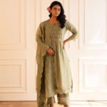 Gulabik Kanak Suit Set - Moss Green