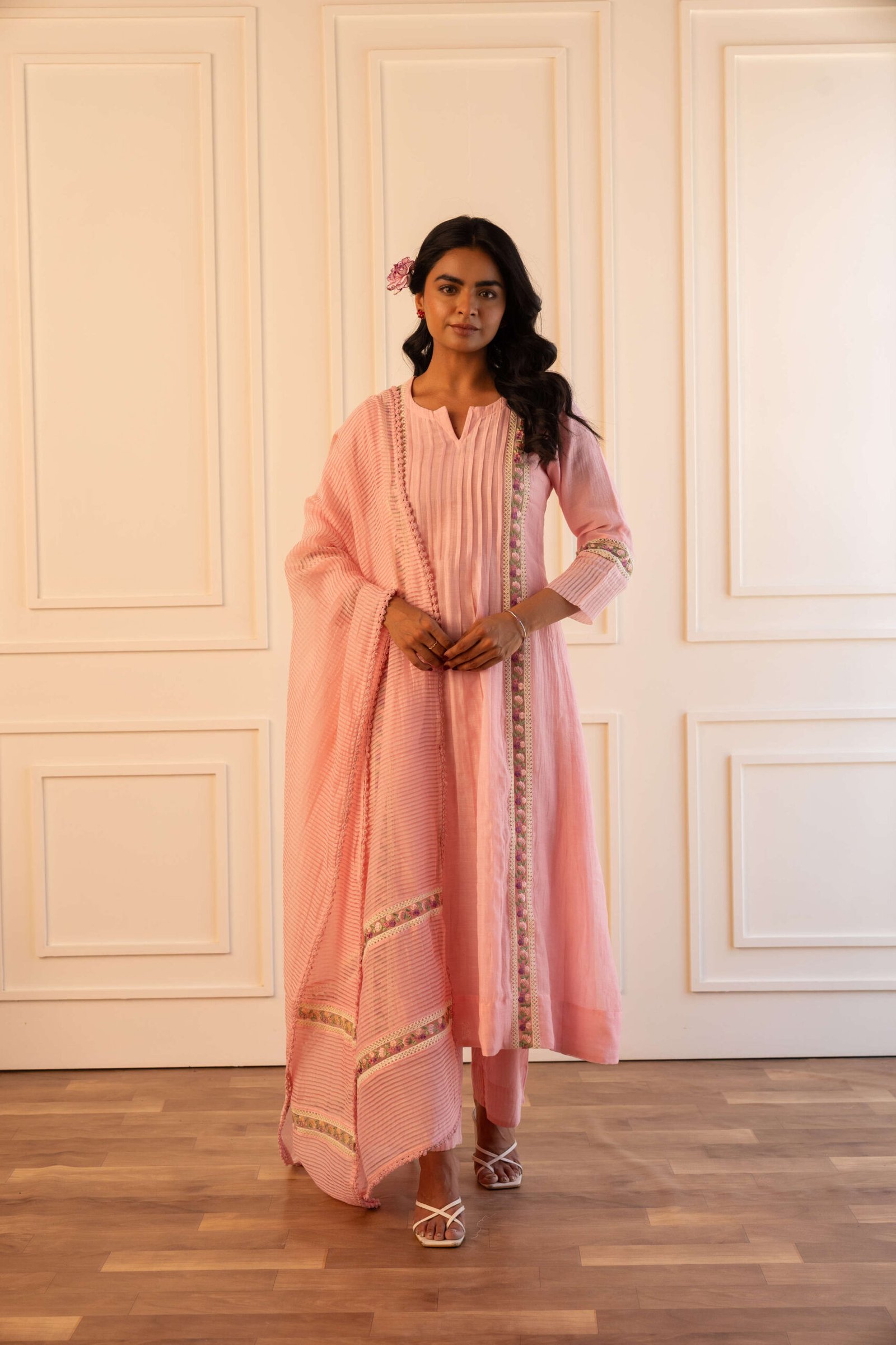 Gulabik Mithila Suit Set - Powder Pink