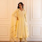 Gulabik Mithila Suit Set - Lemon Yellow