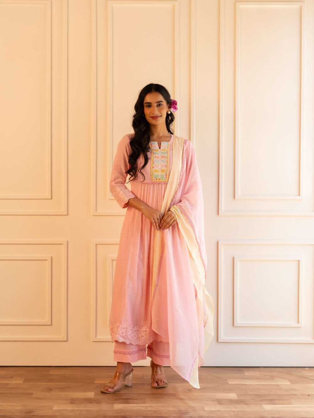 Gulabik Heena Suit Set - Powder Pink