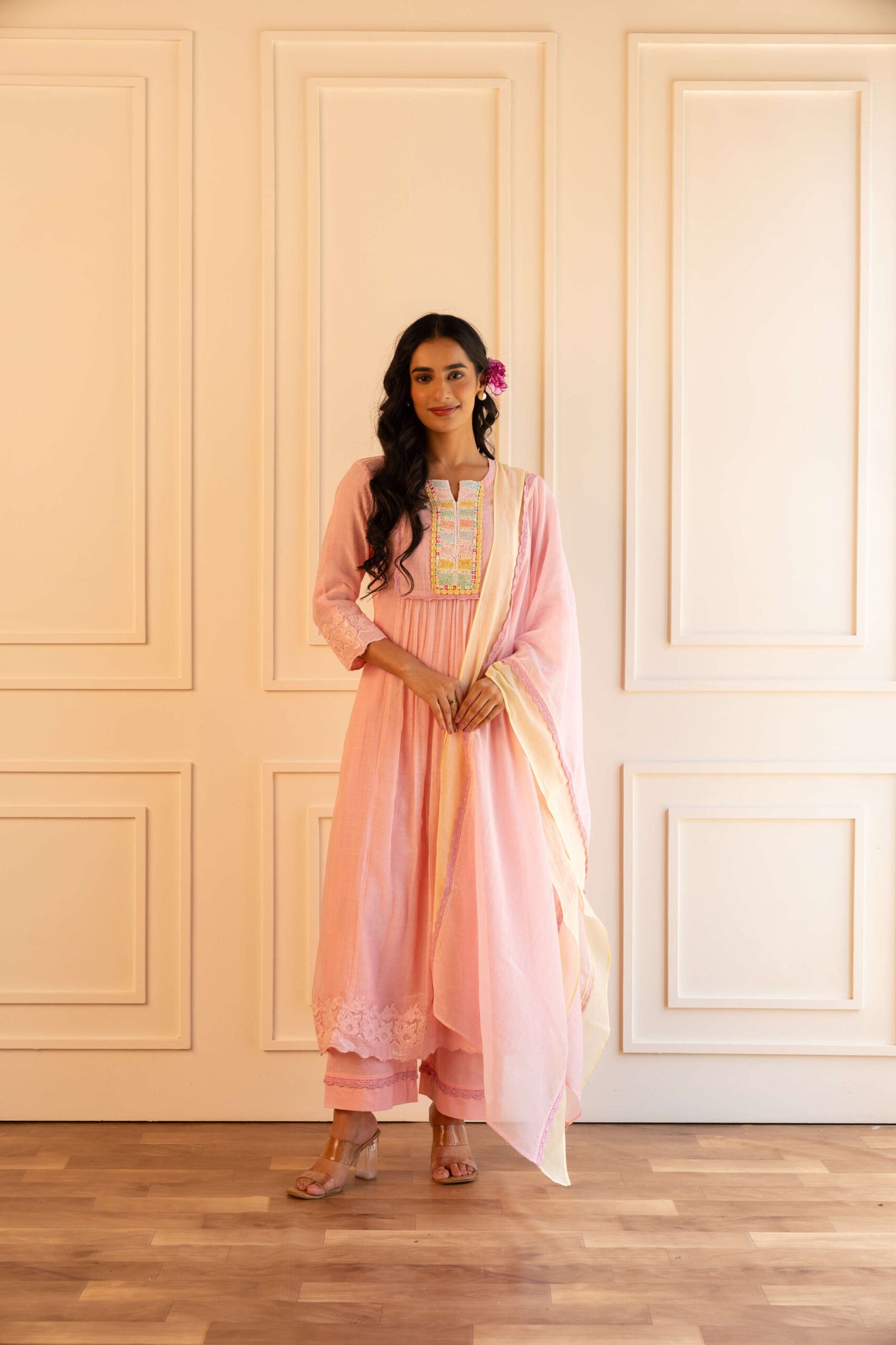 Gulabik Heena Suit Set - Powder Pink