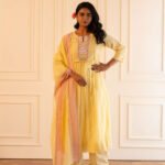 Gulabik Heena Suit Set - Lemon Yellow