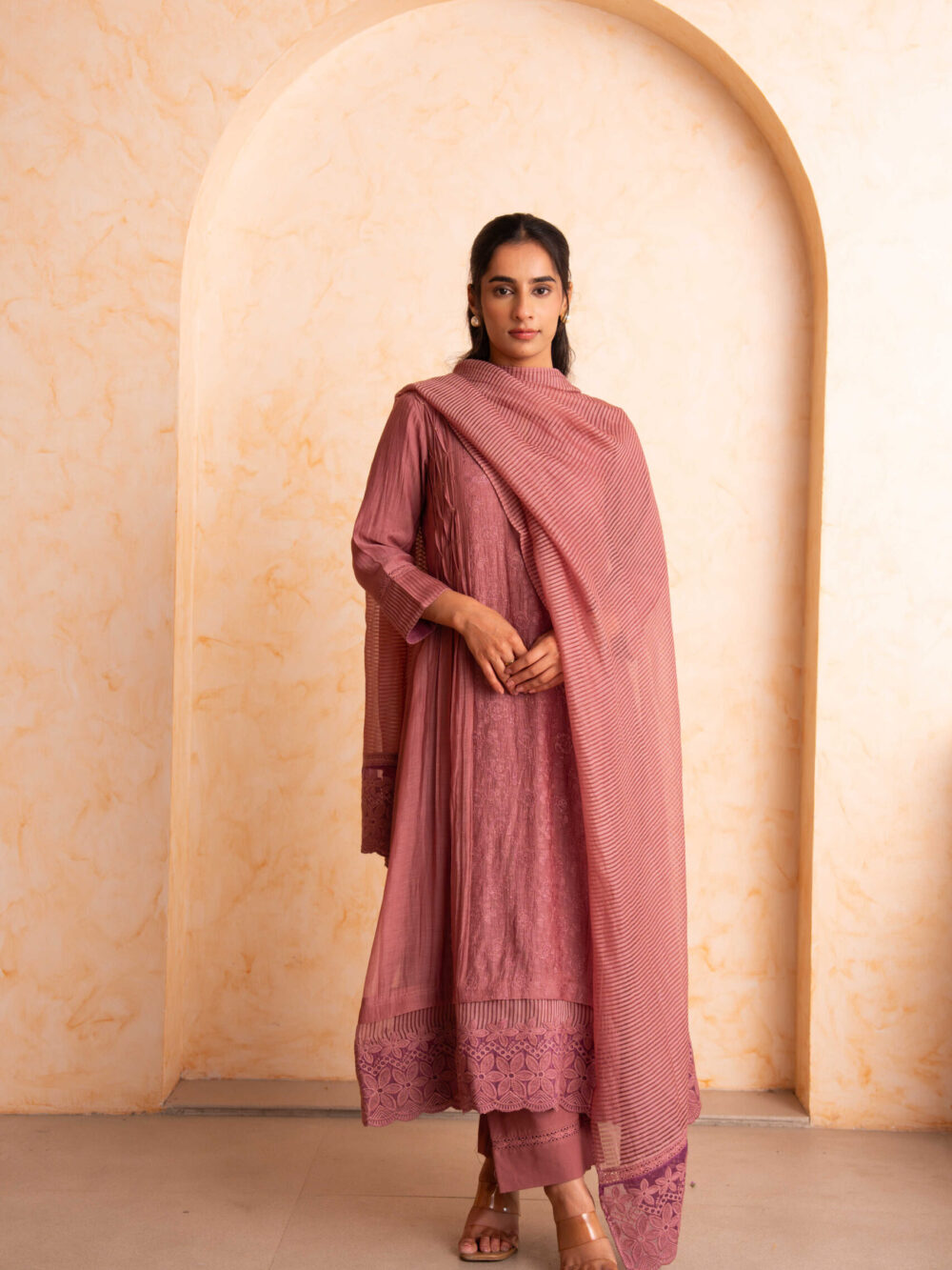 Gulabik Mehak Suit Set - Dusty Rose
