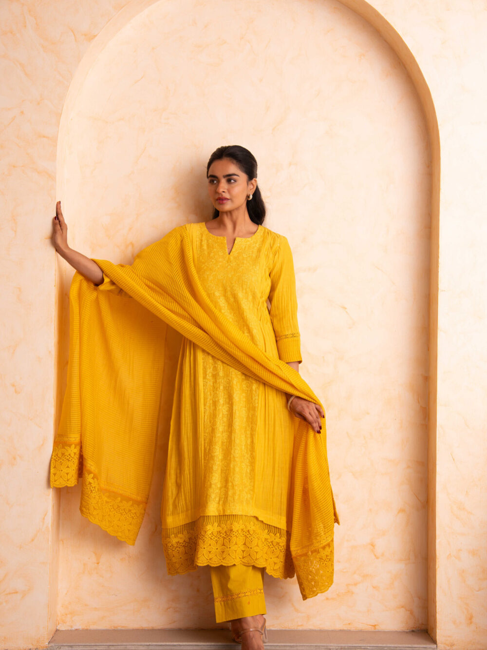 Gulabik Mehak Suit Set - Yellow