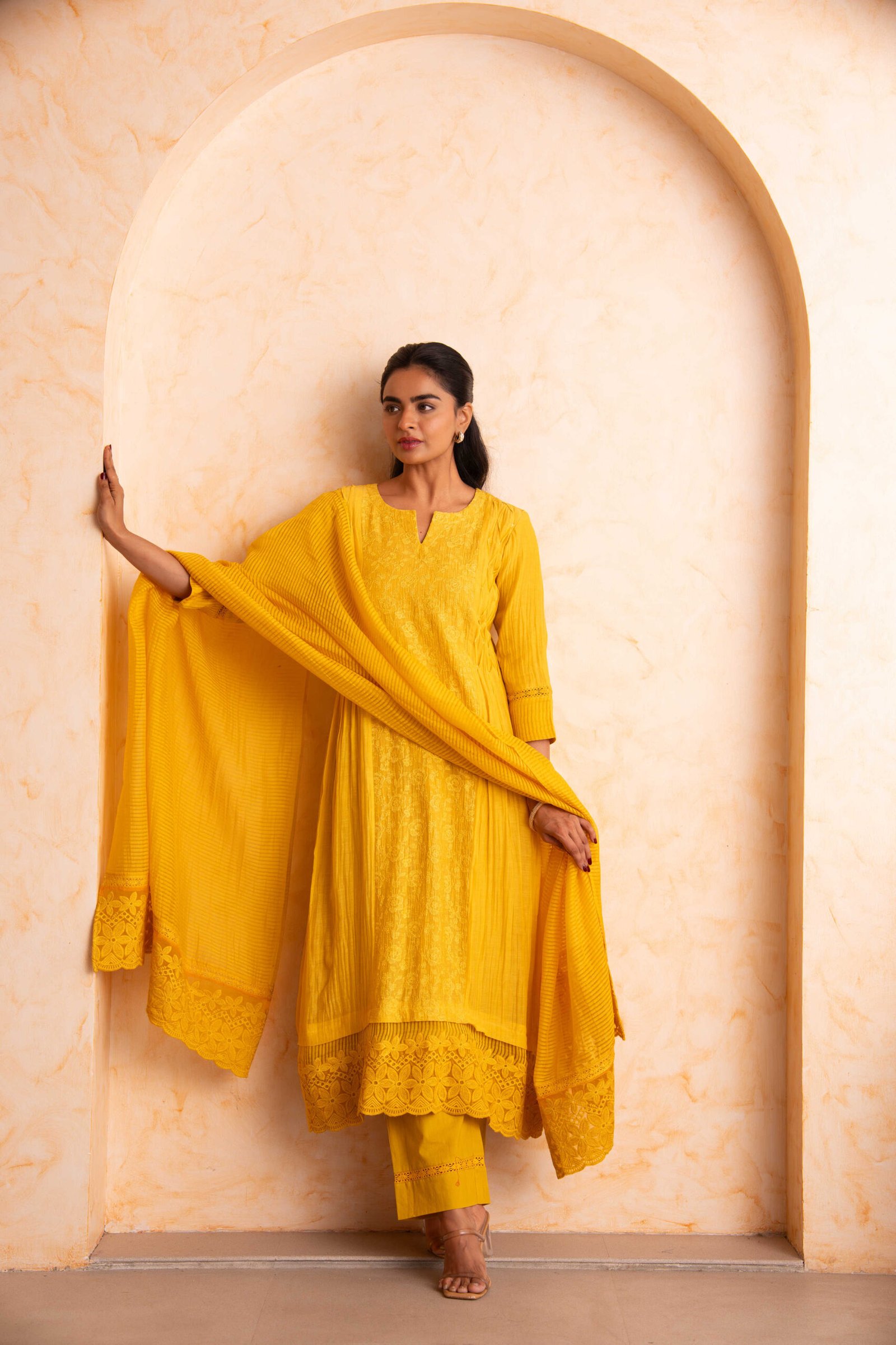 Gulabik Mehak Suit Set - Yellow